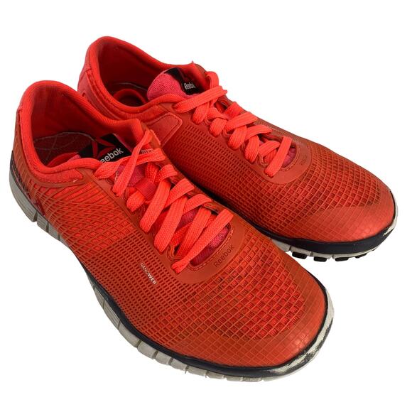 Reebok Shoes - Reebok women 9 Nanoweb Z Rated Orange Lace Up Running Crossfit Shoes